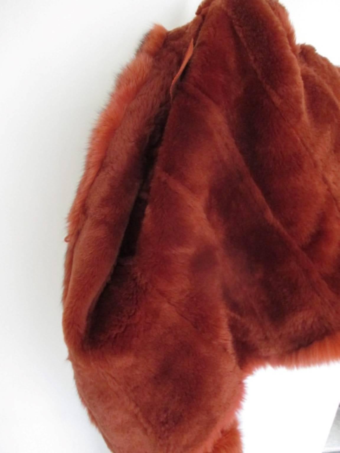 Orange Shearling Jacket Trimmed with Fox Fur For Sale at 1stDibs ...
