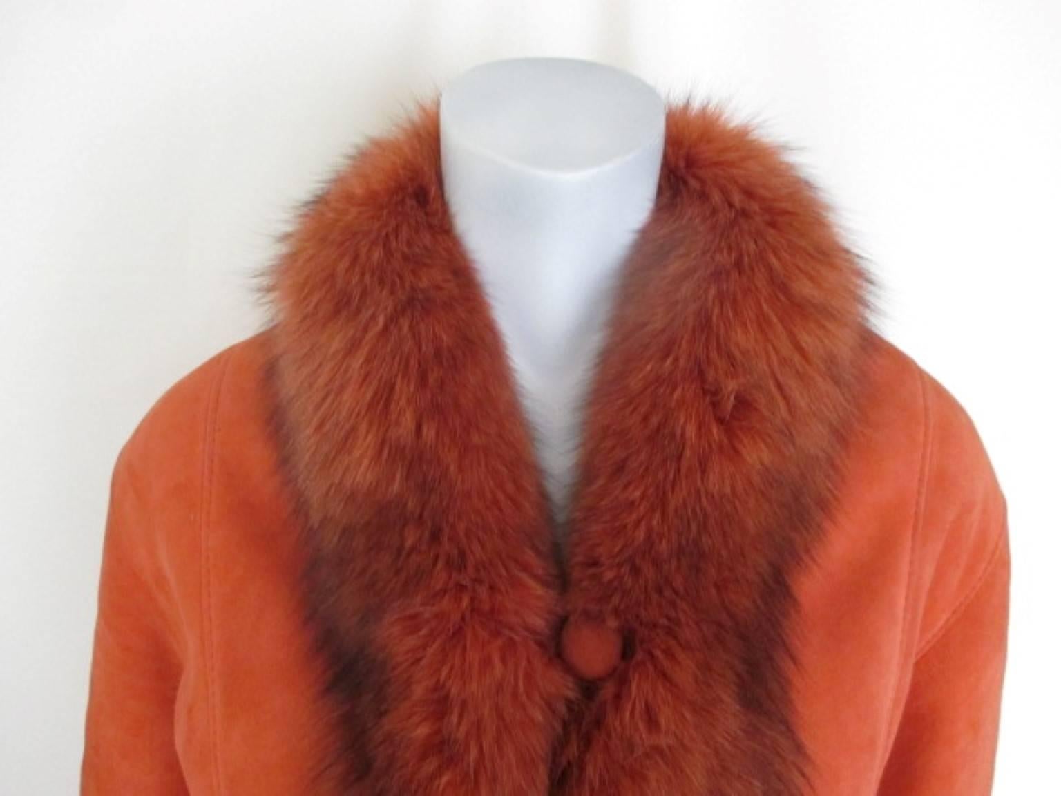 orange fur trim coat