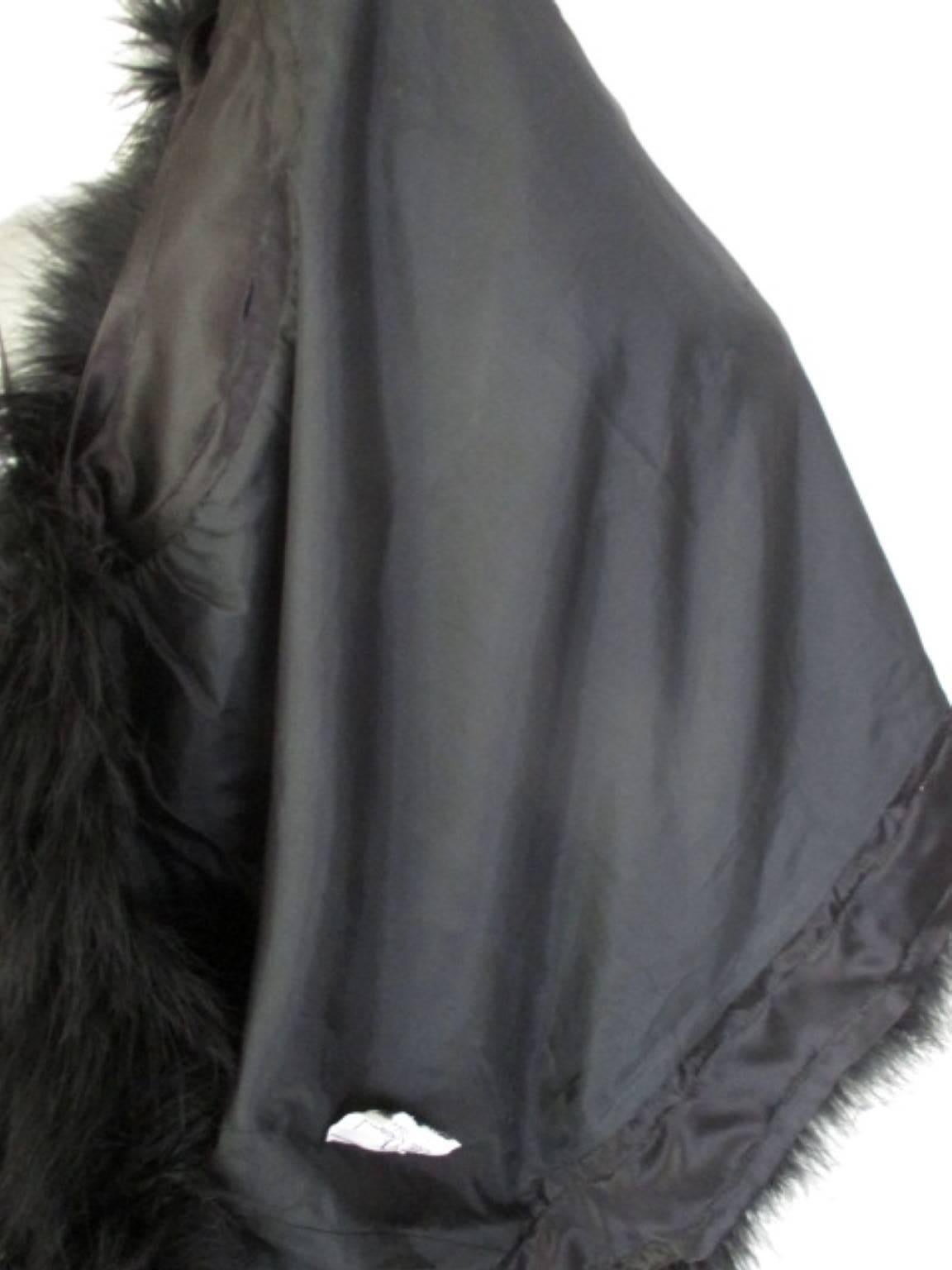 Lillian Diamond Black Marabou Sequin Jacket For Sale 2