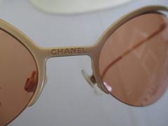 rare 90's chanel gold metal sunglasses