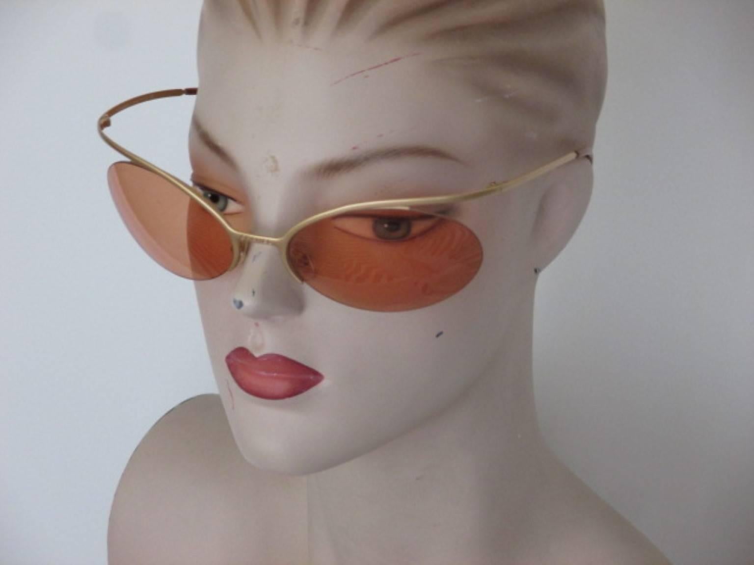 Women's or Men's rare 90's chanel gold metal sunglasses