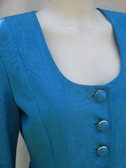 Nina Ricci paris turquoise bows jacket with skirt