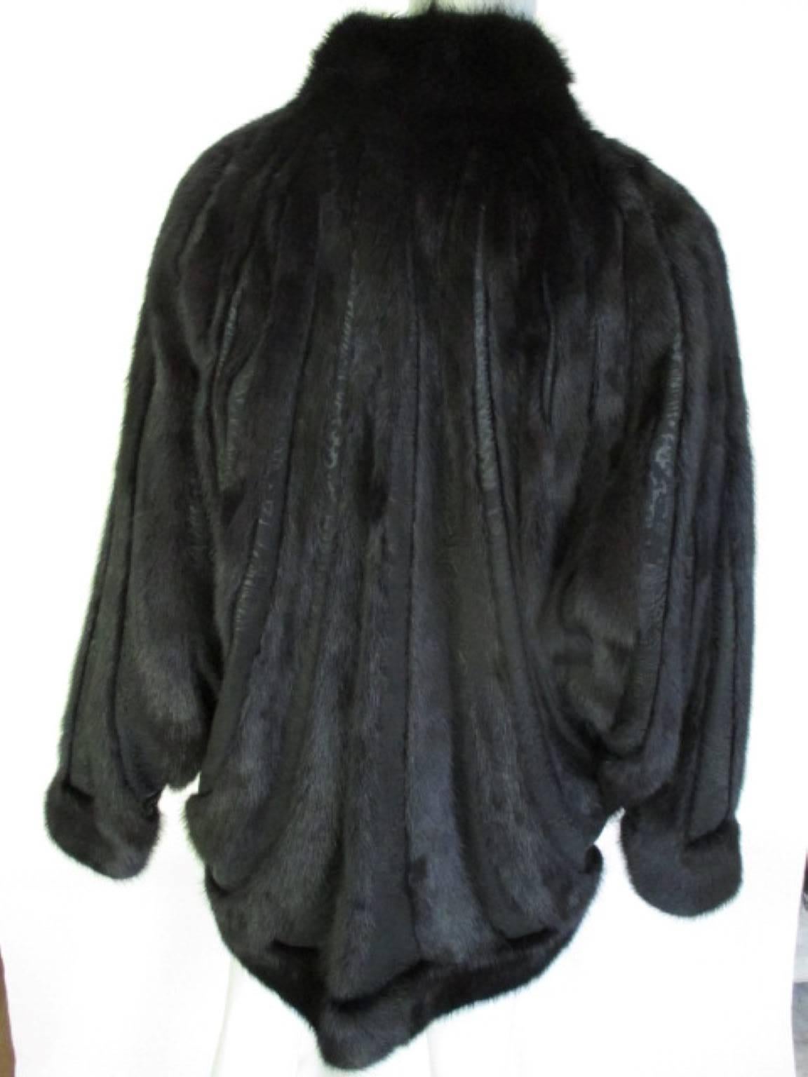 Women's or Men's Saga Black Mink Fur Coat