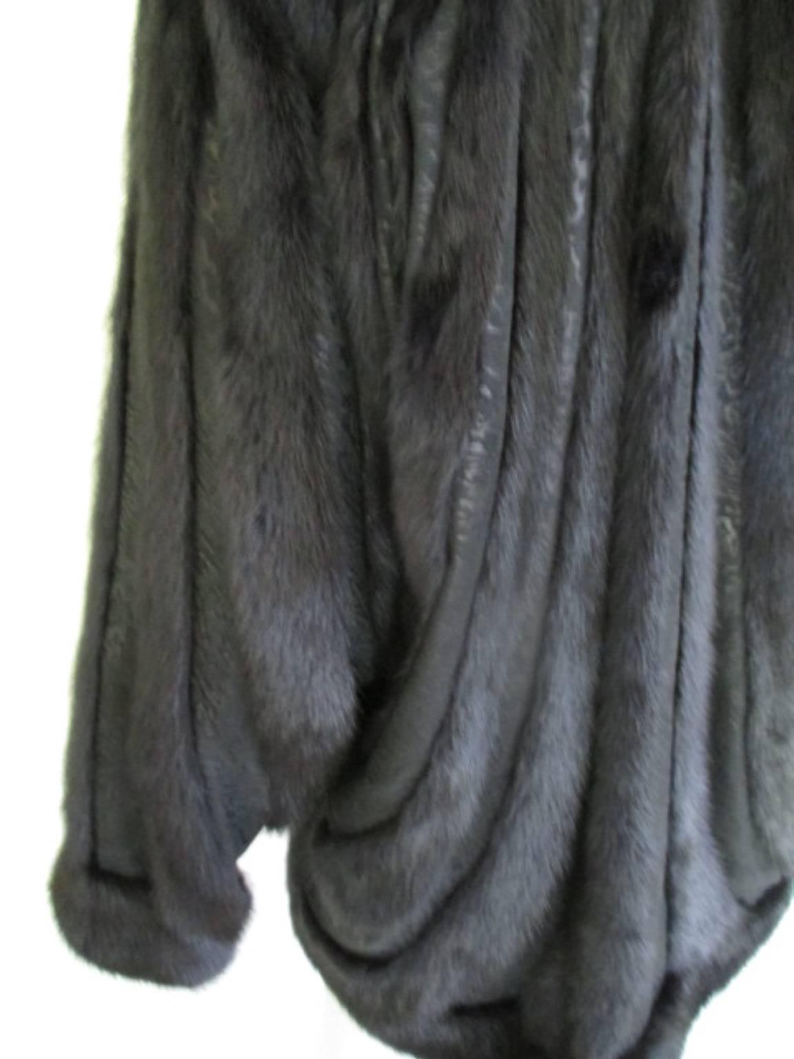 Saga Black Mink Fur Coat 1
