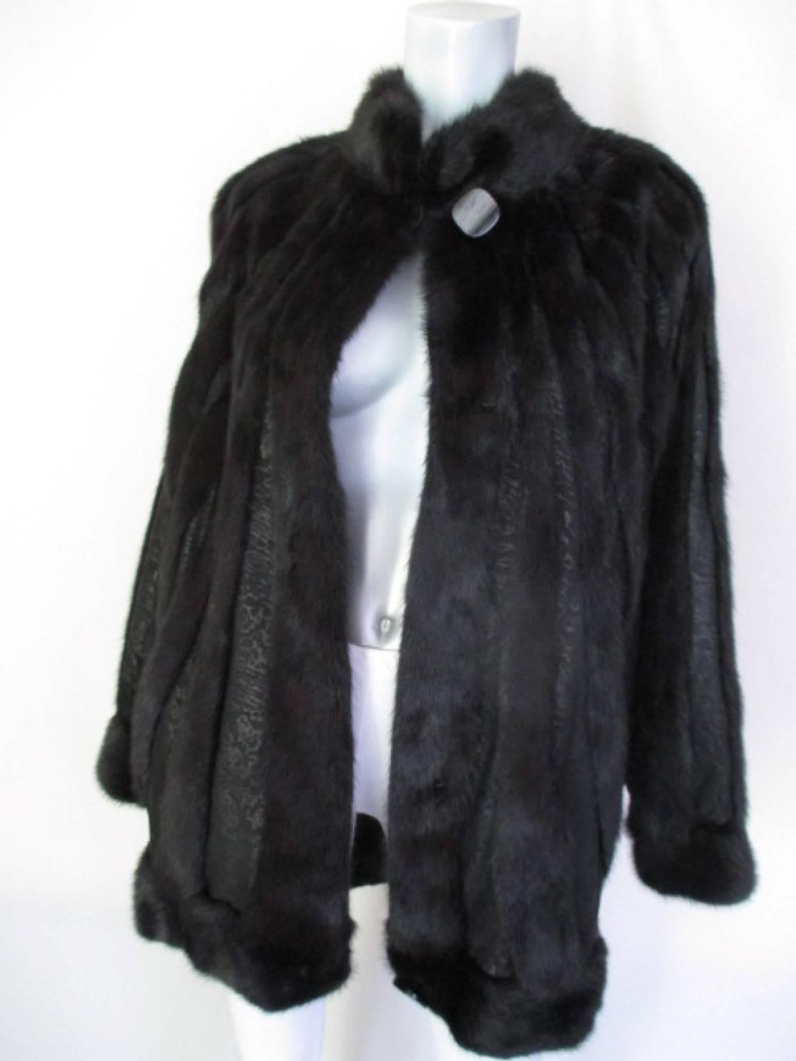 Saga Black Mink Fur Coat 3