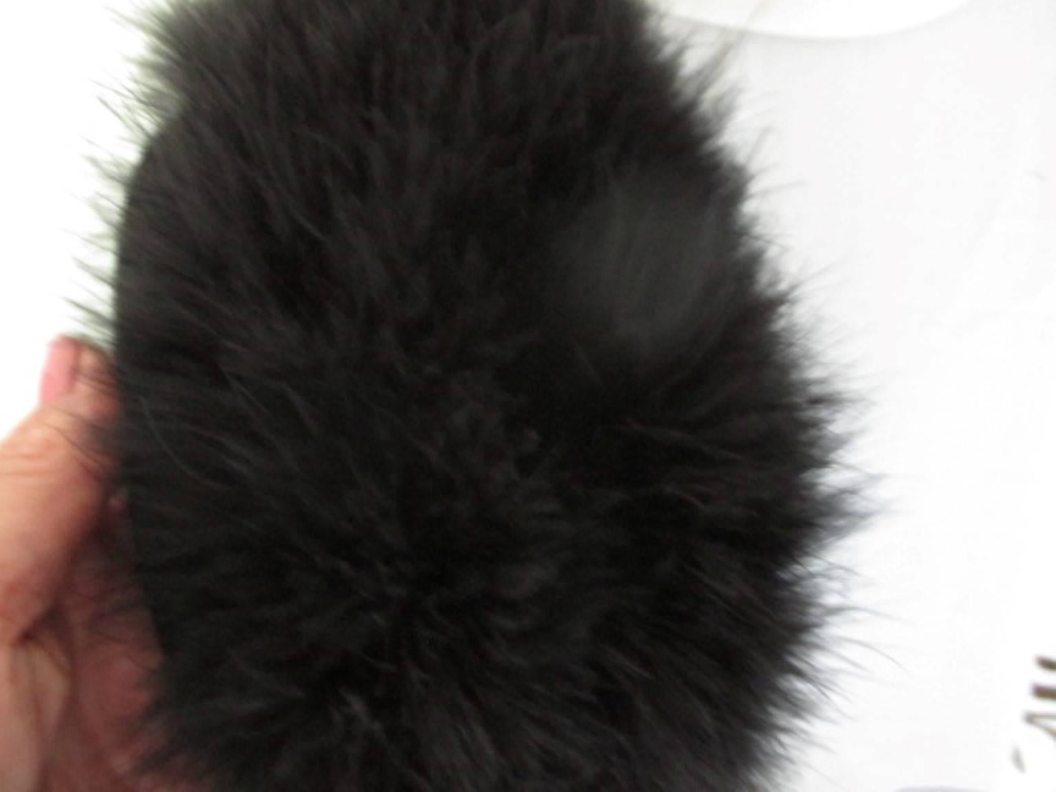 Women's or Men's Black Marabou Hat For Sale