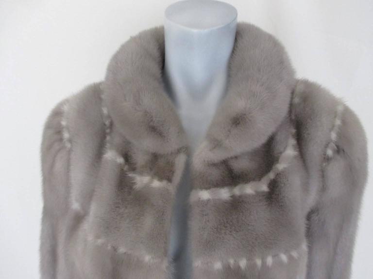 Vintage Saga Mink Silver Grey Sapphire Fur Jacket For Sale at