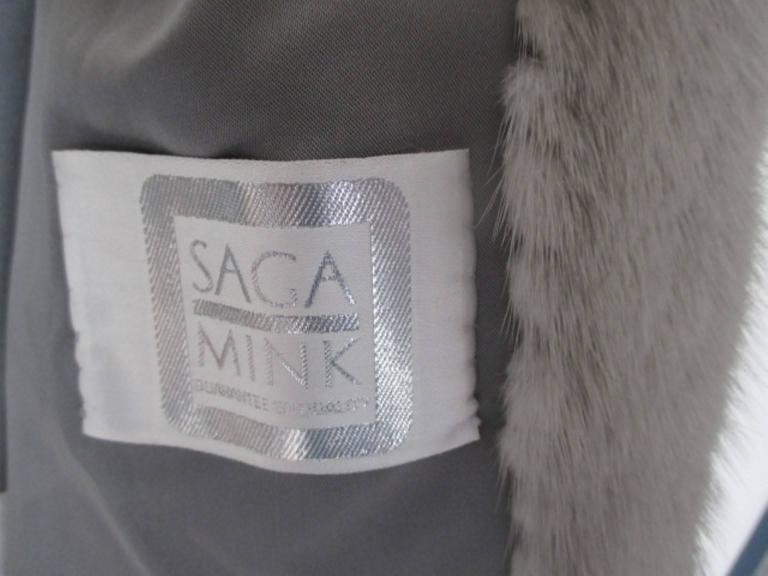 Vintage Saga Mink Silver Grey Sapphire Fur Jacket For Sale at