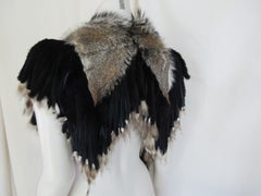 Fringed Fox Fur Stole Collar