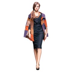 Miu Miu Runway F/W 2005 Suede Leather Cape in Colorful Patchwork
