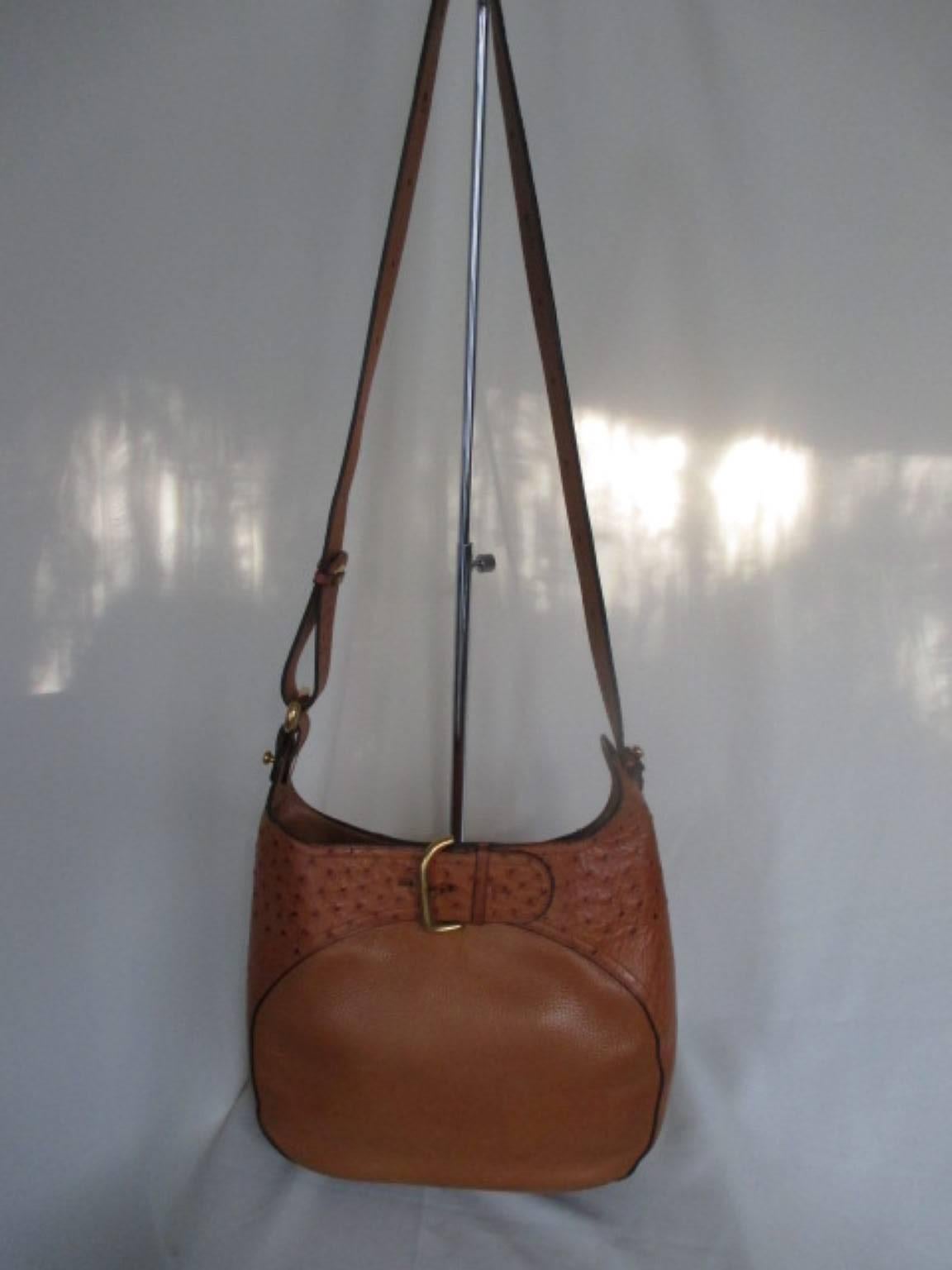 delvaux leather ostrich shoulder bag 4