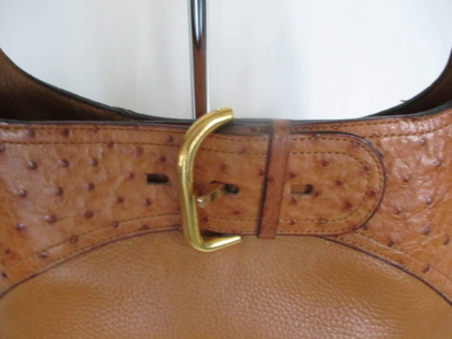 delvaux leather ostrich shoulder bag 2