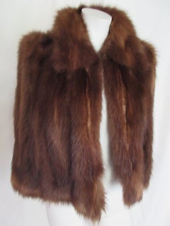 Vintage Brown Short Fur Cape mid 20th Century