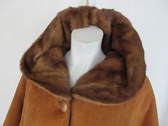 Sable Suede Shearling Short Jacket with hood Small