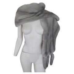 Grey Mink Stole with Fringes