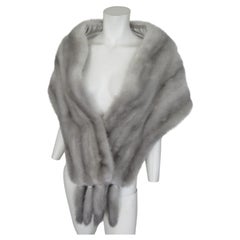 Grey Mink Stole with Fringes