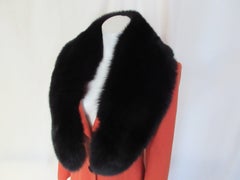 Vintage Black SAGA Fox Stole Collar, Fully Lined