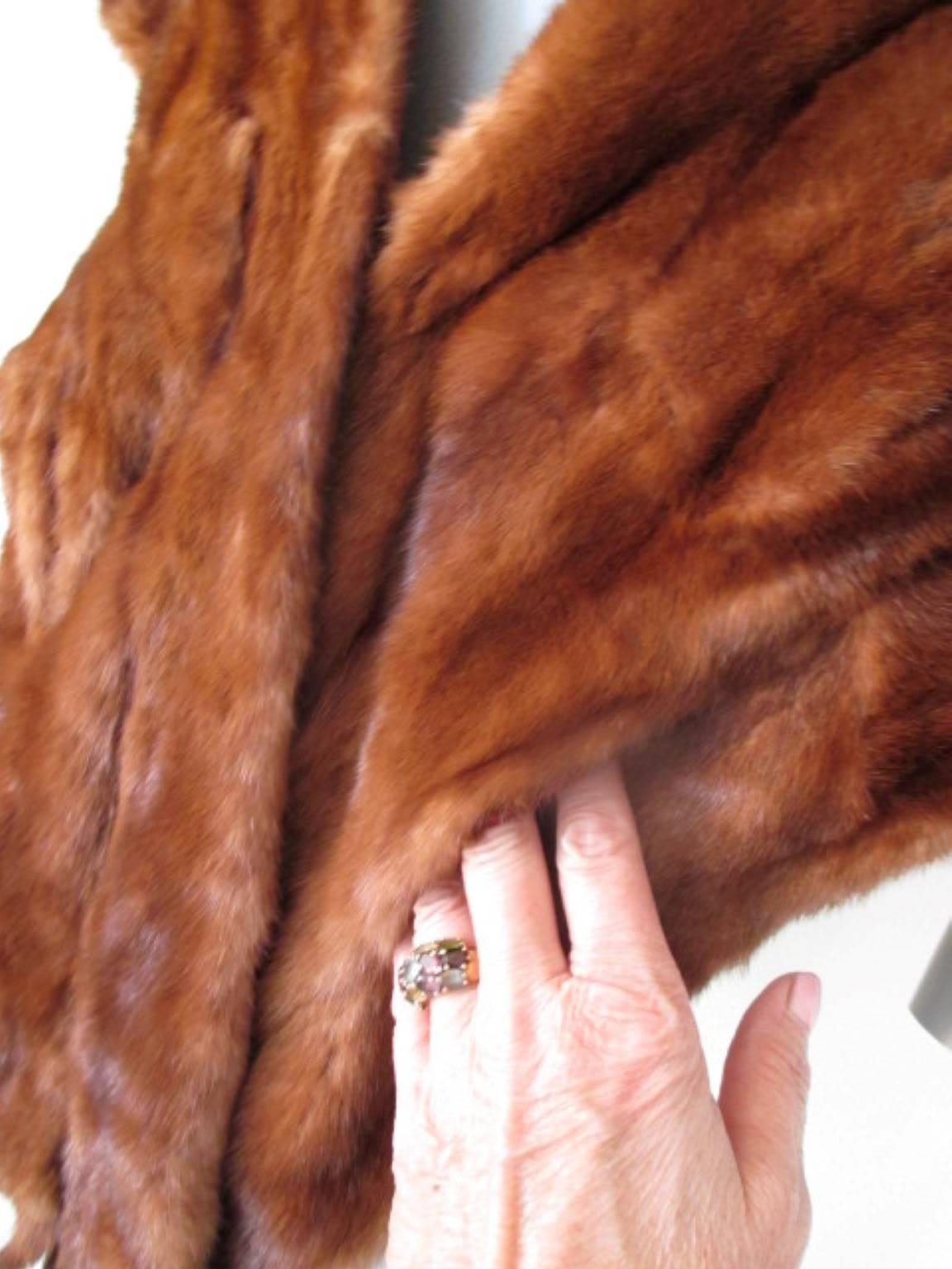 Women's or Men's vintage fringed mink fur stole