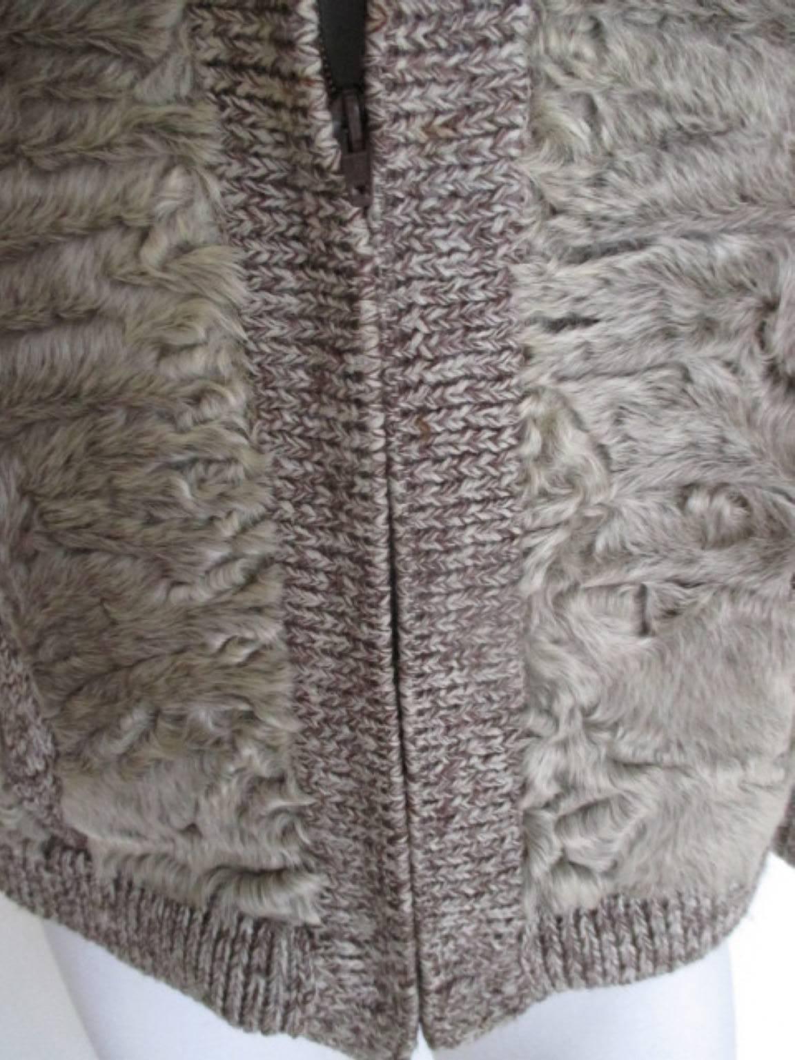 Knitted Jacket with Karakul Lamb Fur 1
