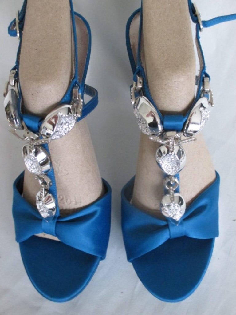 Pierre Cardin New Old Stock Blue platform heels For Sale at 1stDibs
