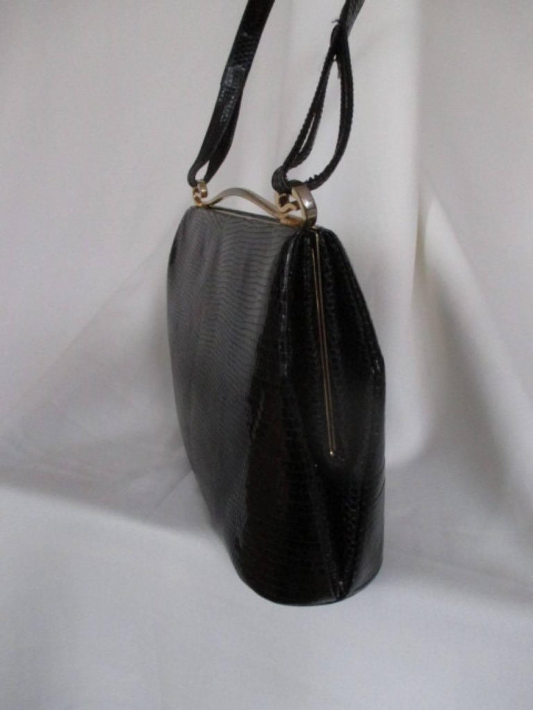 Delvaux rare vintage black lizard bag at 1stDibs | delvaux modele depose