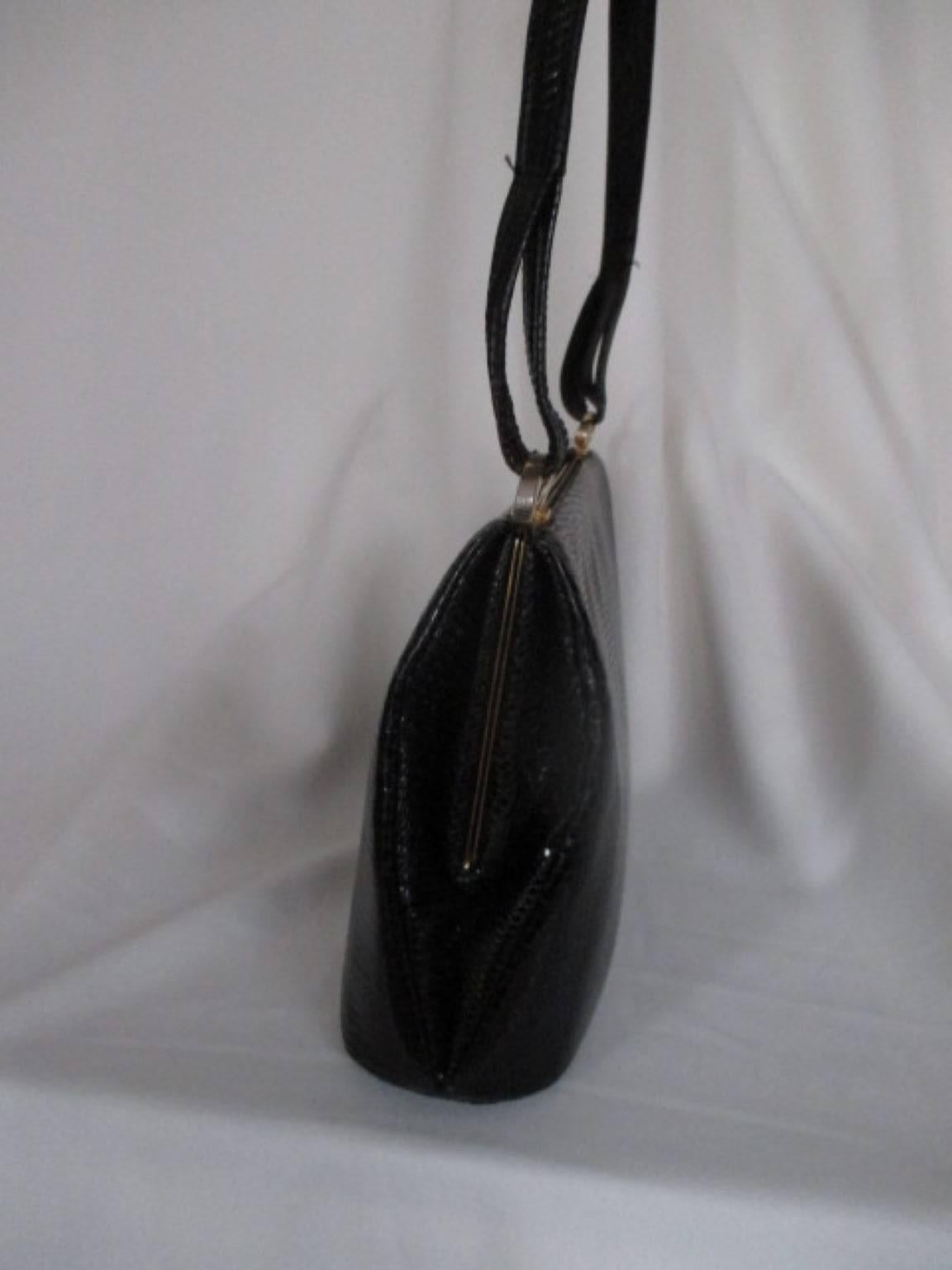 Women's or Men's Delvaux rare vintage black lizard bag