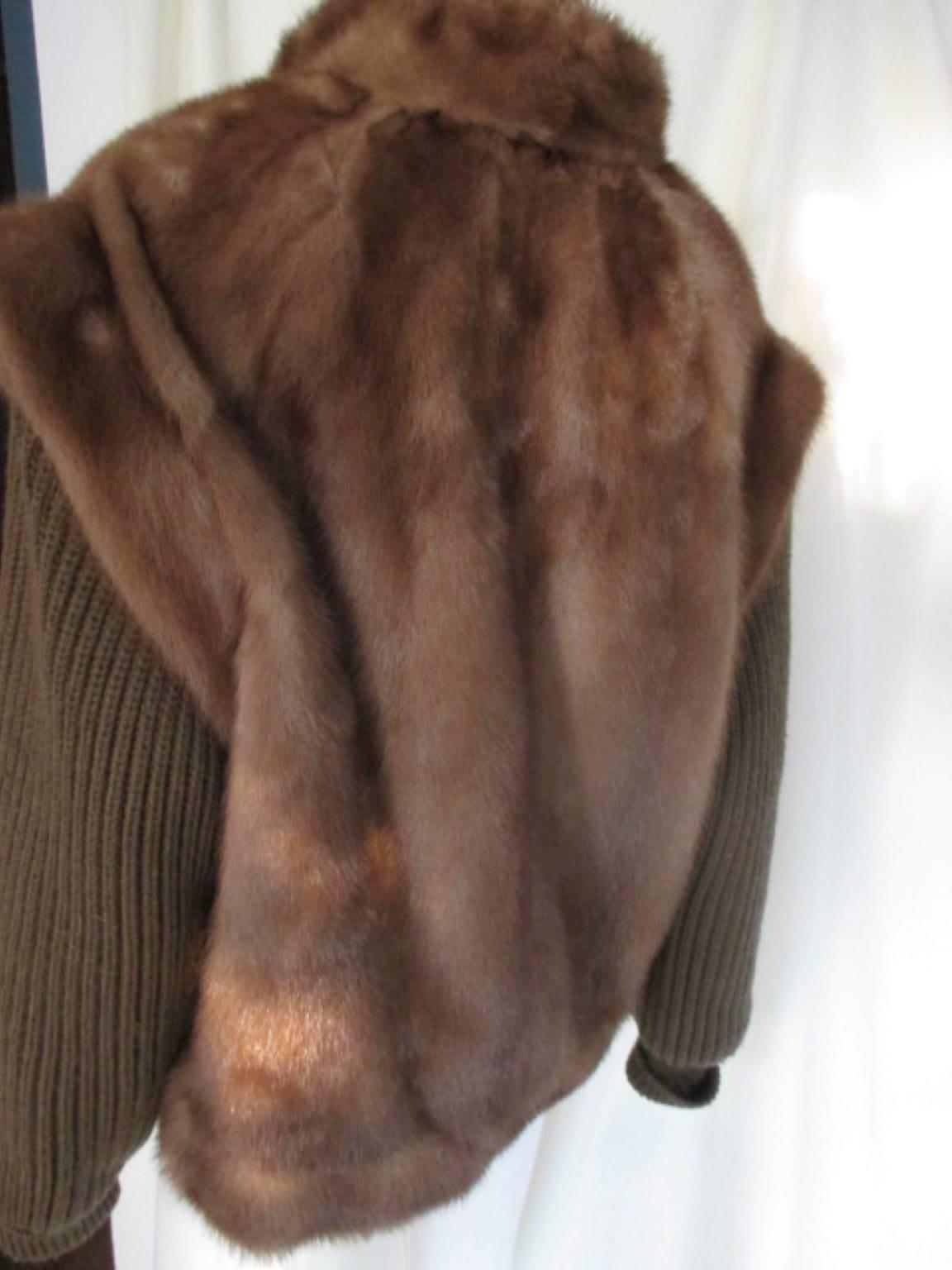 Mink Fur Jacket with Detachable Sleeves 1