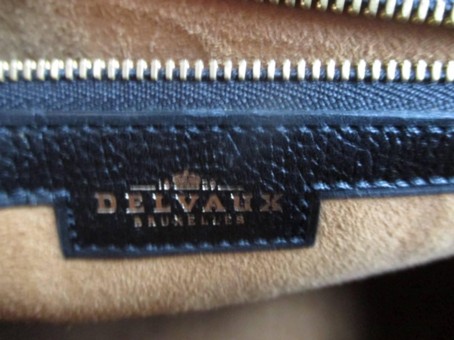 delvaux poirier black leather shoulder bag, 1999 In Excellent Condition In Amsterdam, NL