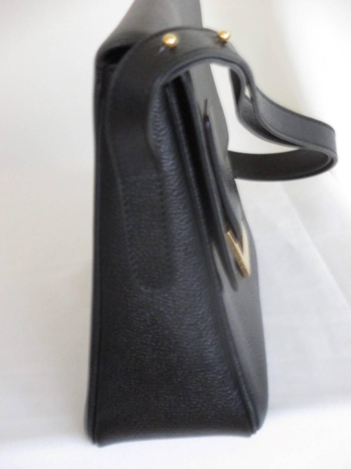 delvaux poirier black leather shoulder bag, 1999 3