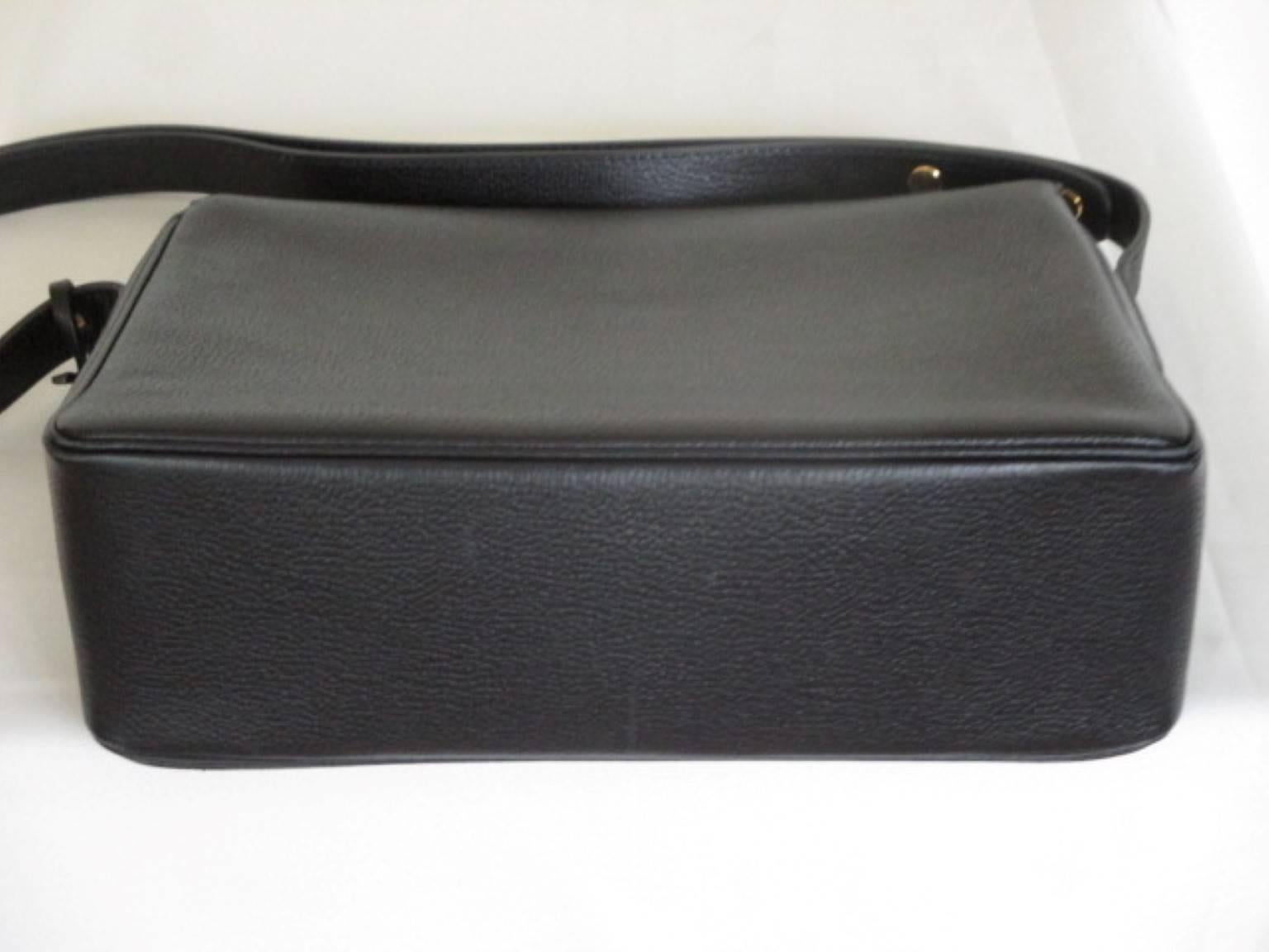 Black delvaux poirier black leather shoulder bag, 1999