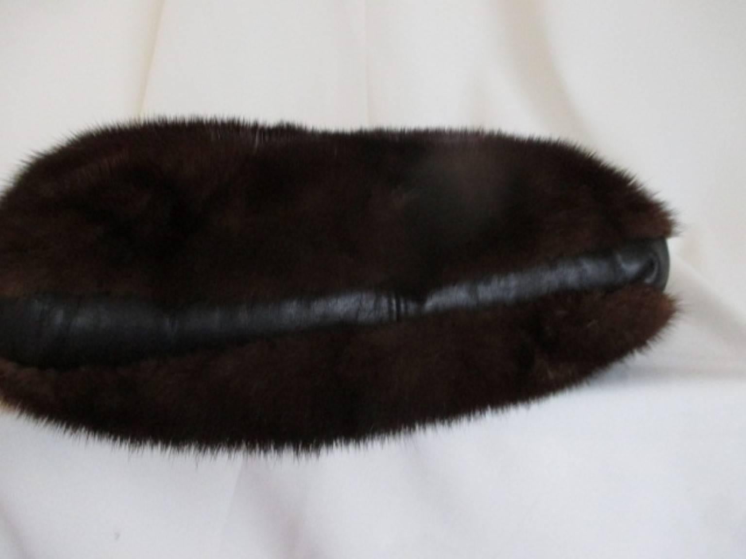 Black Mink Fur Muff Handbag For Sale