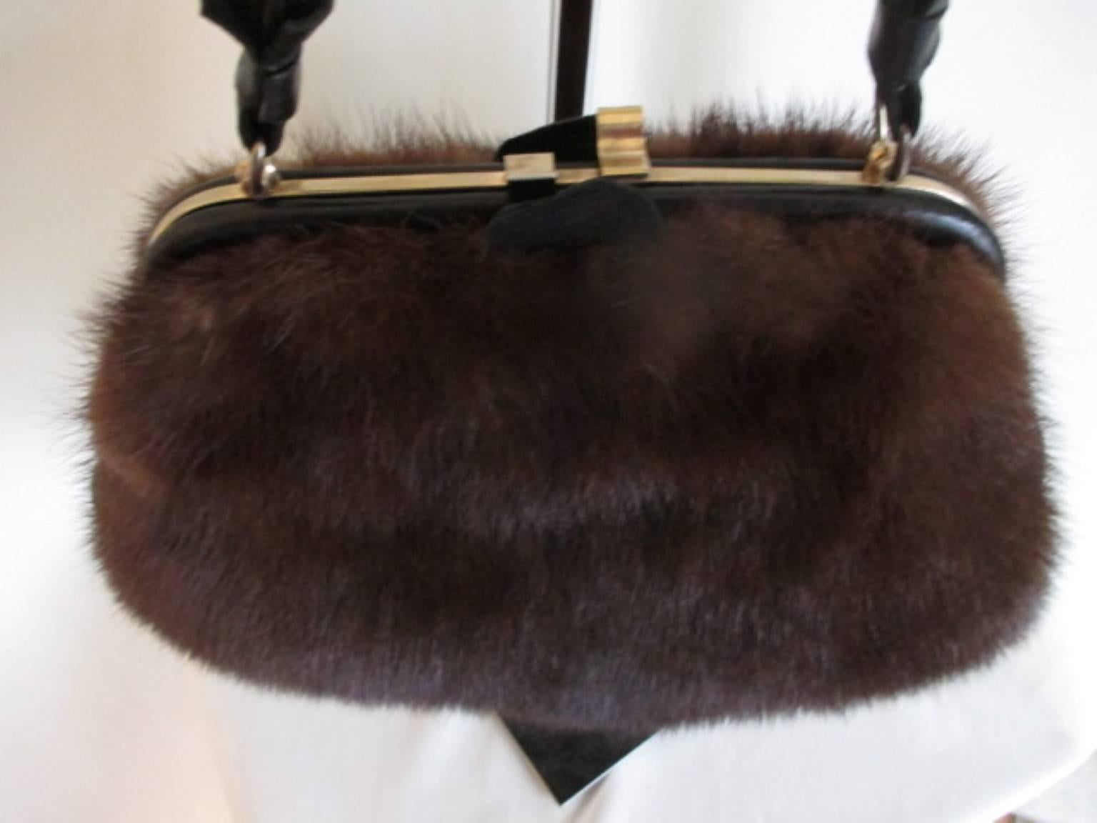 Women's or Men's Mink Fur Muff Handbag For Sale
