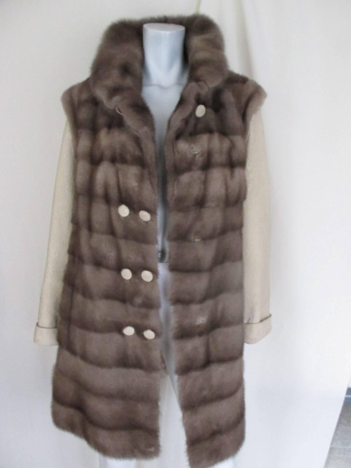 fur coat leather sleeves