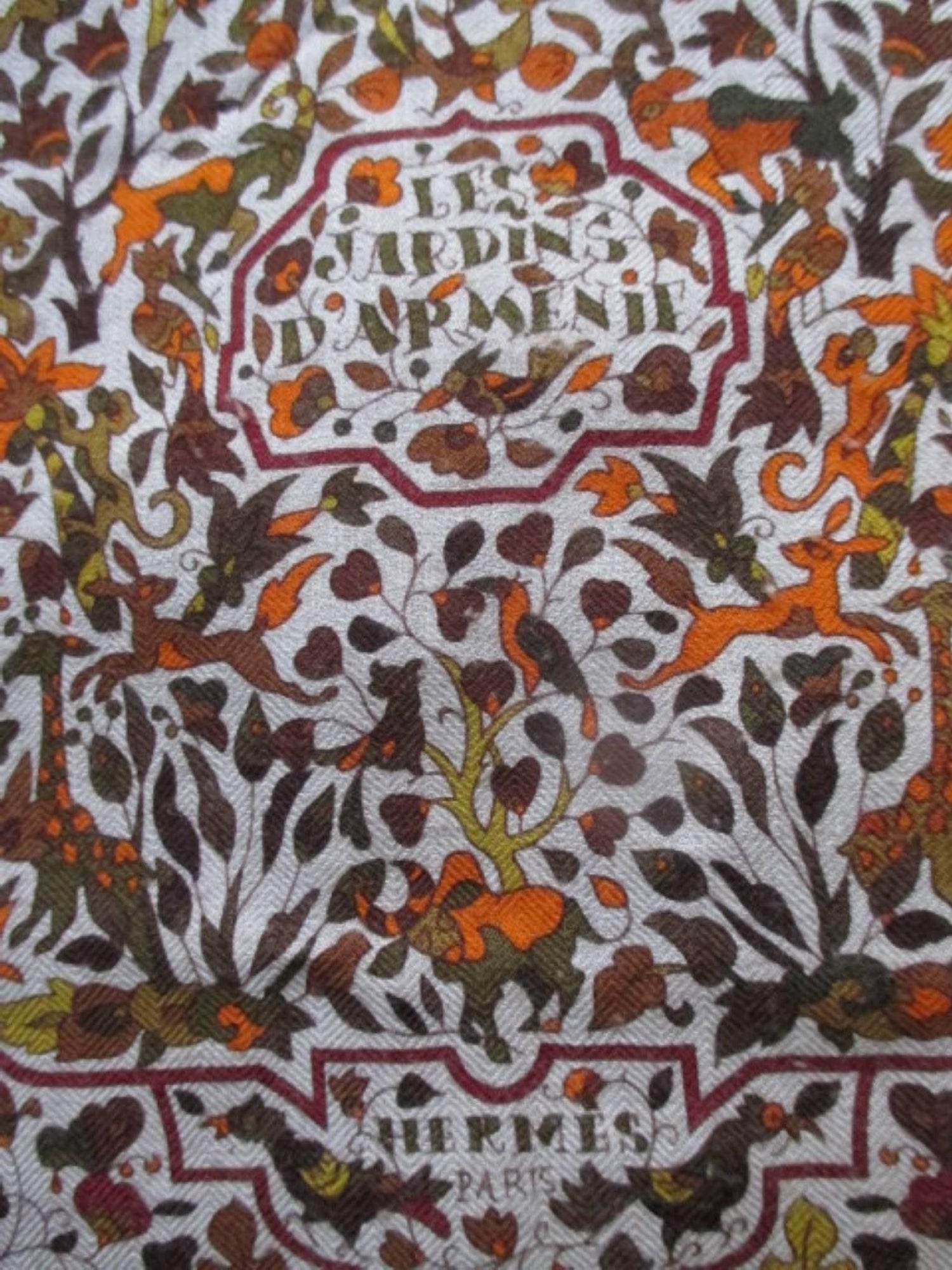 Hermes Cashmere Silk Scarf Les Jardins D Armenie For Sale At 1stdibs