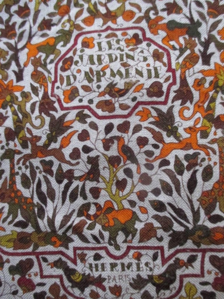 Hermes Cashmere Silk Scarf Les Jardins D Armenie For Sale At 1stdibs