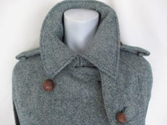 burberry green wool trench cape