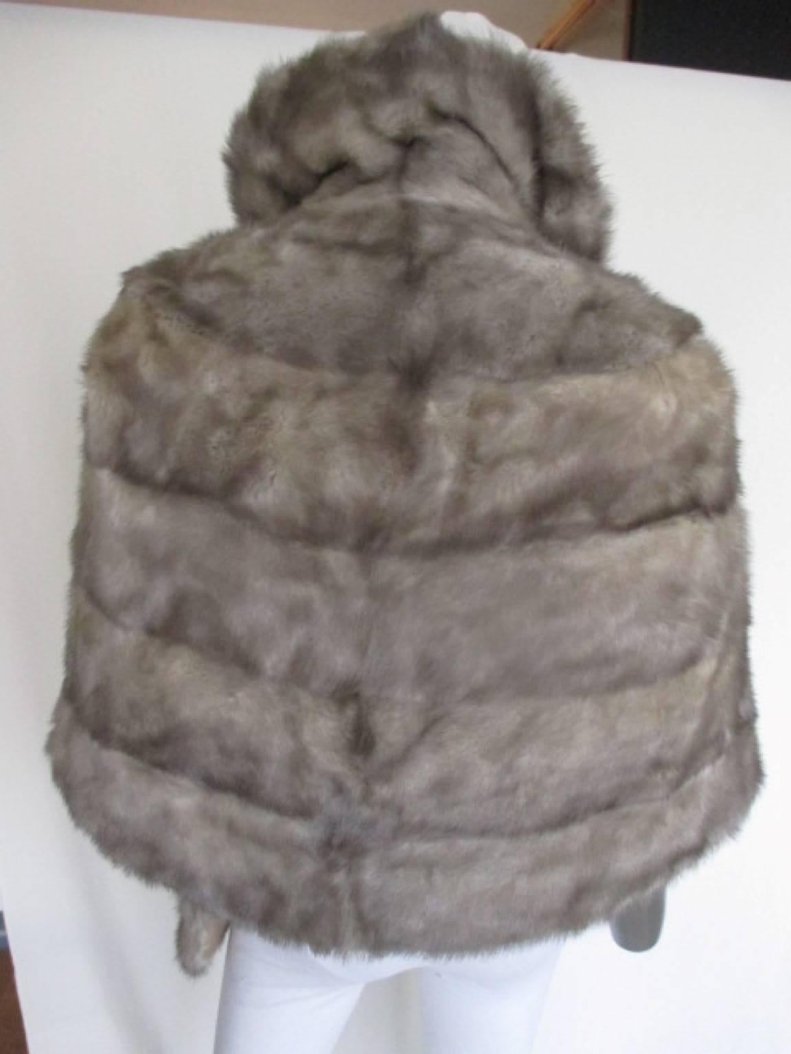 Gray vintage Grey Mink fur stole