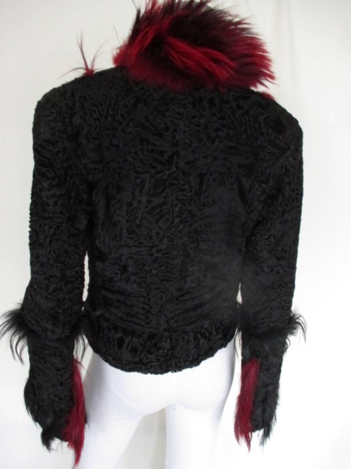 Stunning Black Persian Lamb Jacket Small In Good Condition For Sale In Amsterdam, NL