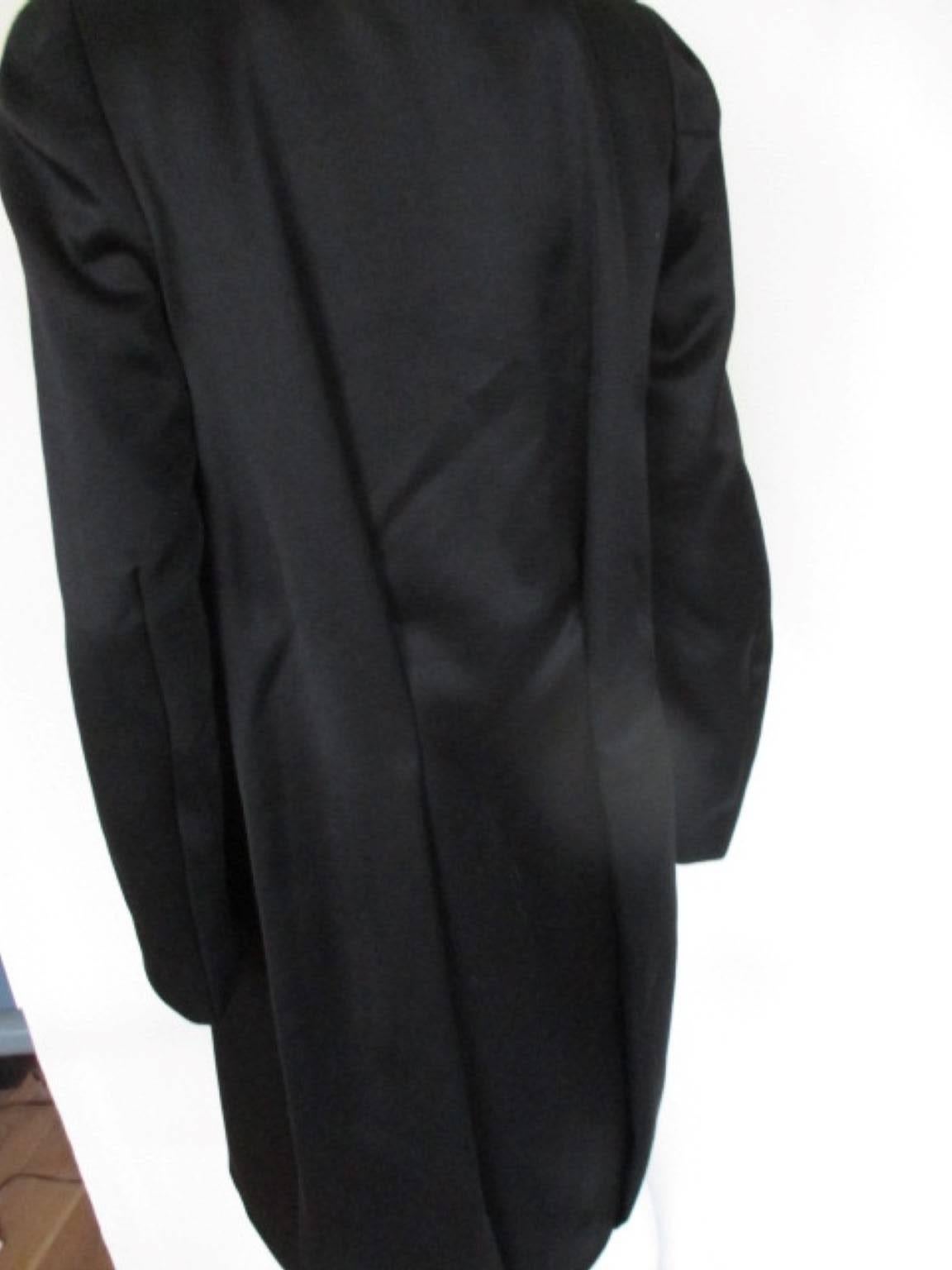 Dries van Noten Black Wool and Silk Coat For Sale 1