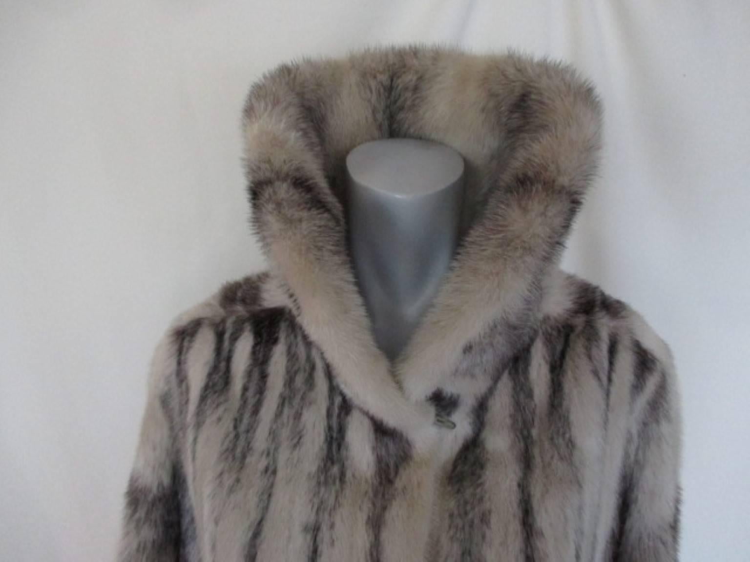 Gray   Kohinoor Cross Mink Fur Coat