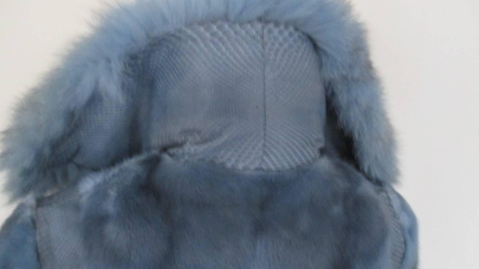 vintage blue mink fur coat In Good Condition In Amsterdam, NL