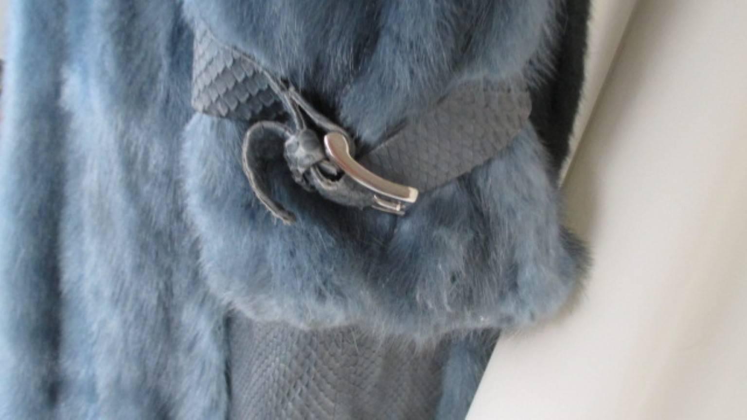 Women's vintage blue mink fur coat