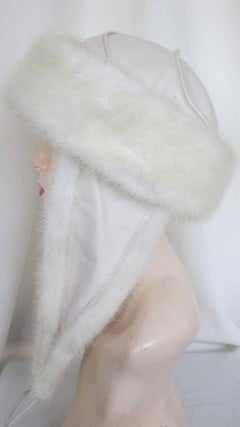 tarja niskanen white mink and leather fur hat