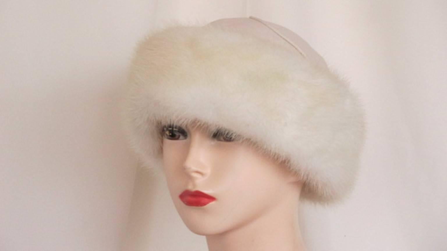 white mink hat