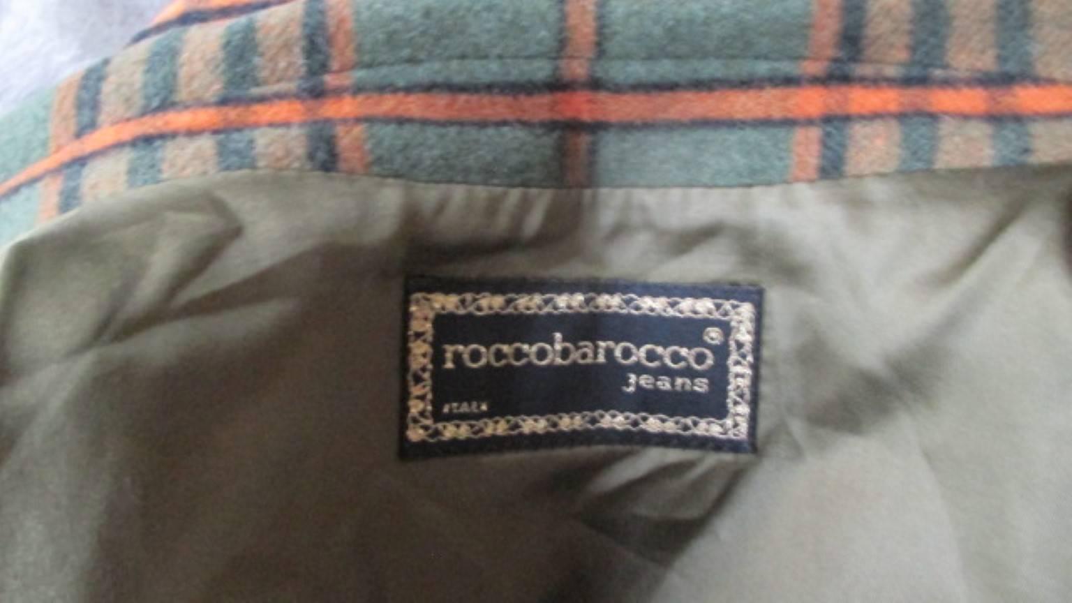 Roccobarocco - Veste à carreaux et franges en laine Unisexe en vente