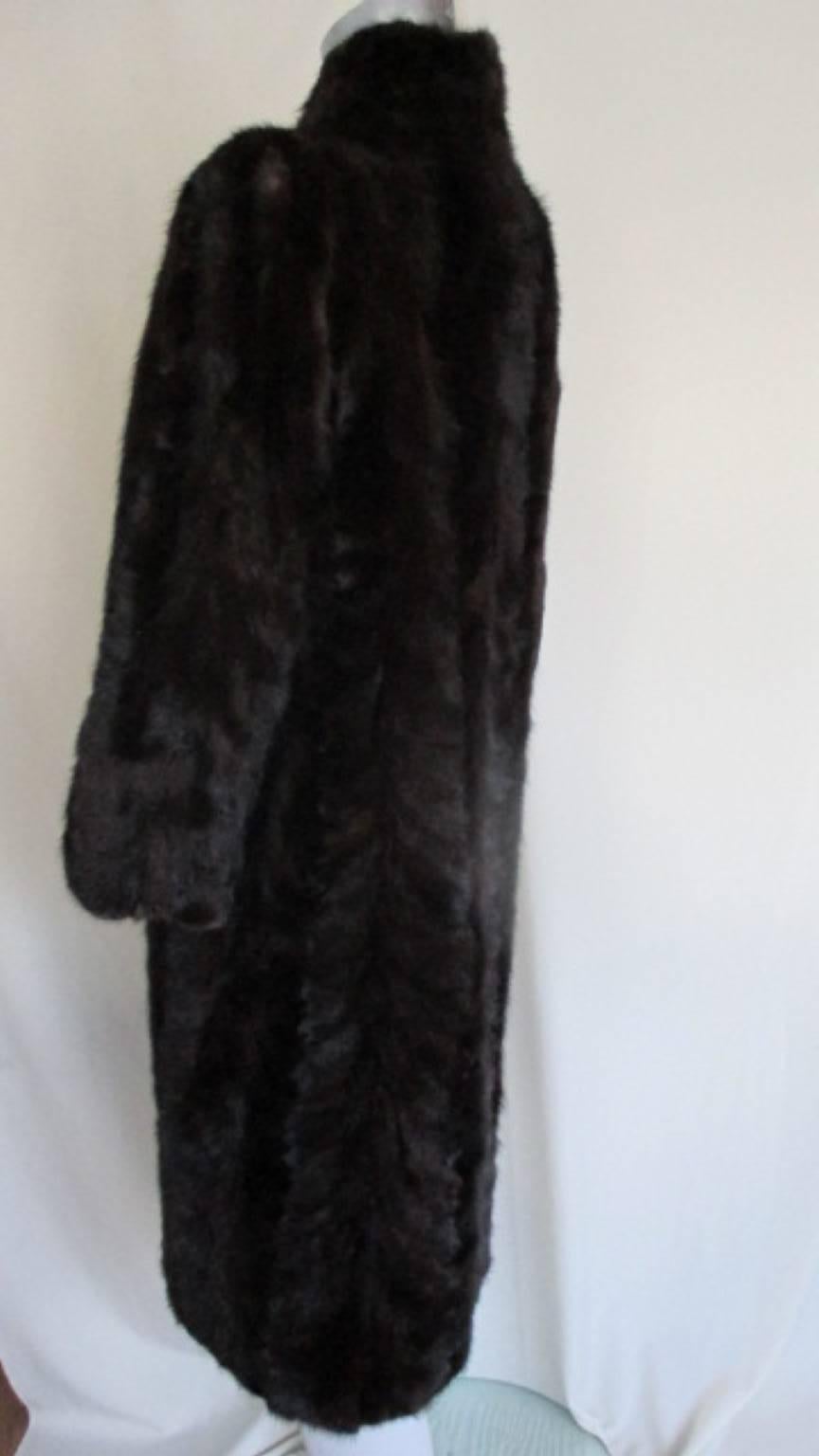 Black  Vintage Brown Mink Fur Coat
