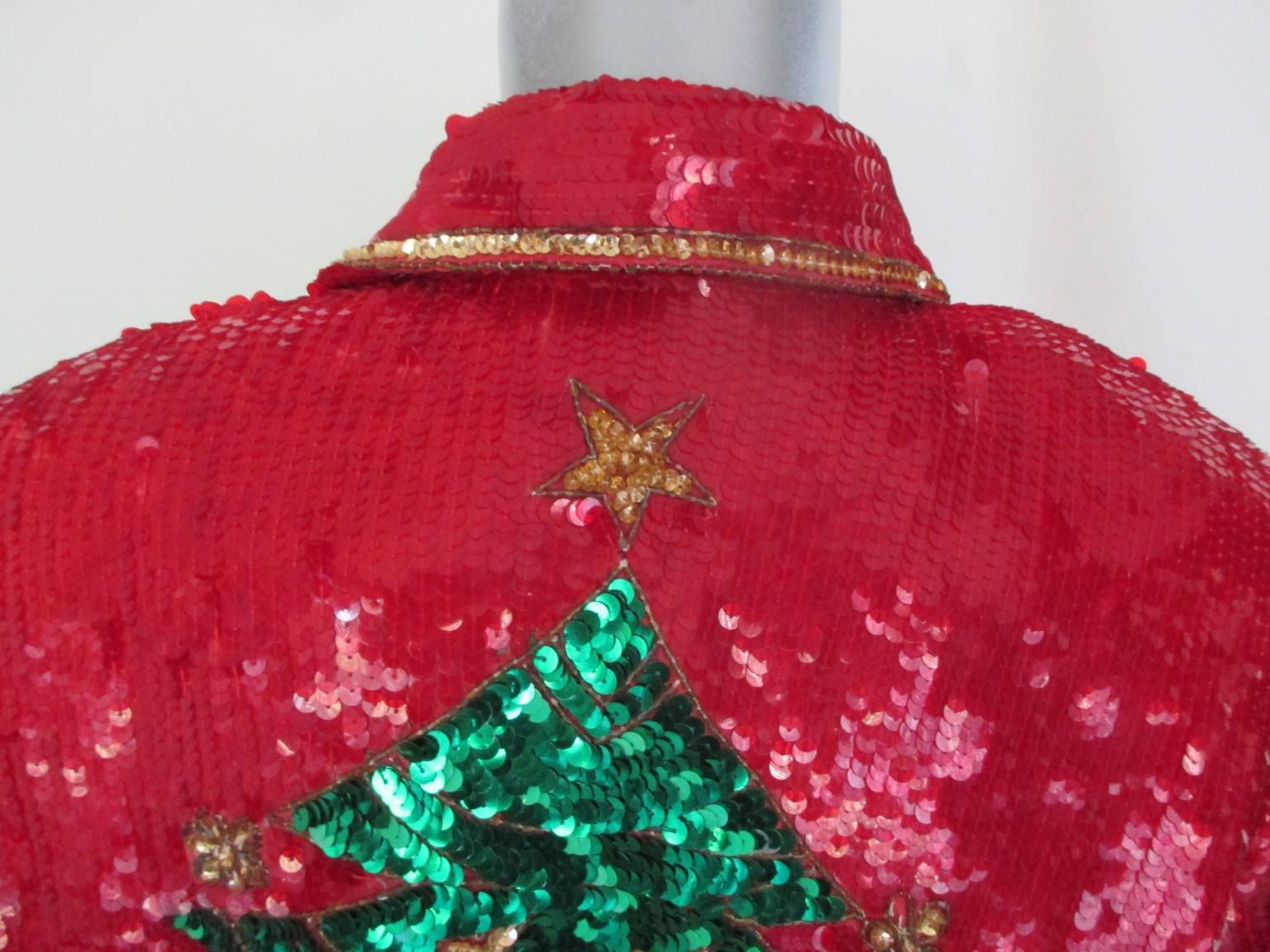 Xmas Bomberjacke mit Paillettenbesatzung im Zustand „Gut“ im Angebot in Amsterdam, NL