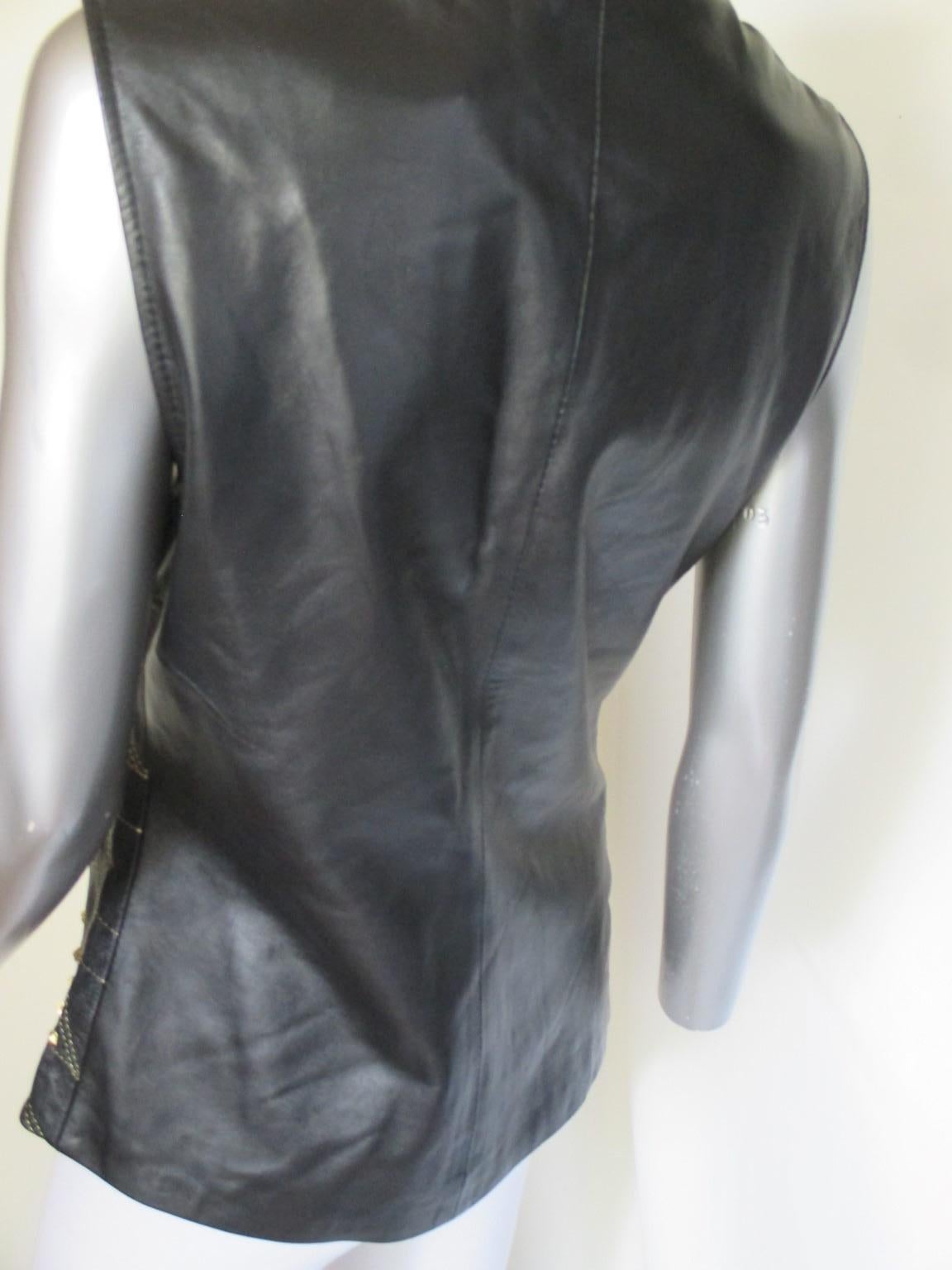 studded leather vest mens