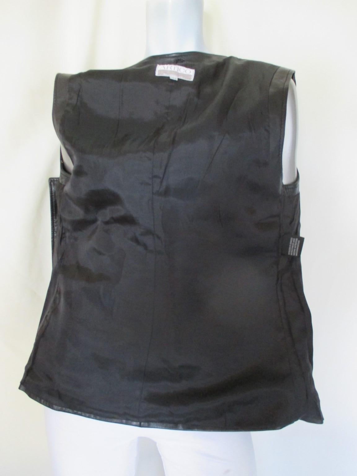 Women's or Men's sleeveless studded leather vest