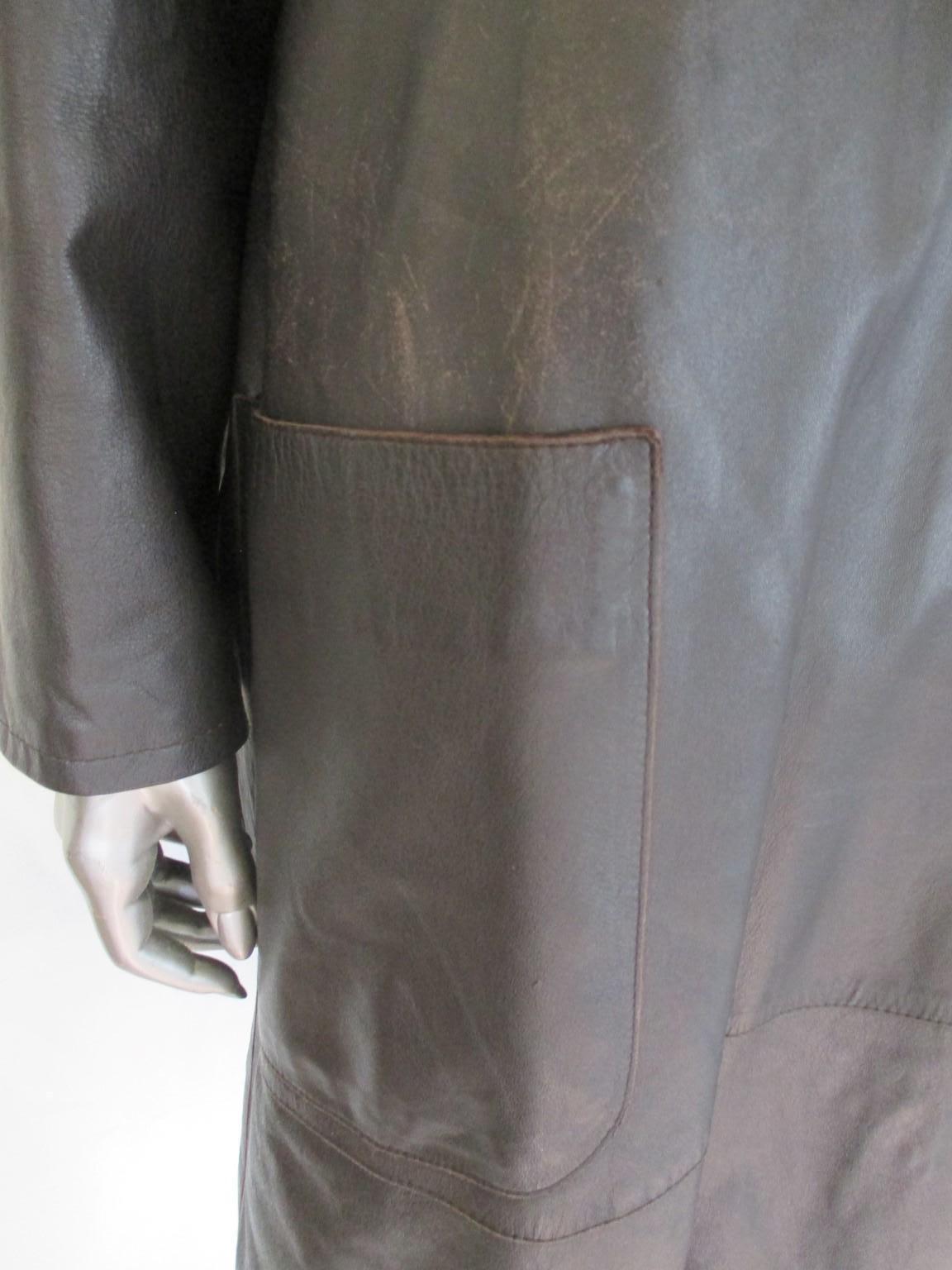 Fendi Leather Coat In Good Condition For Sale In Amsterdam, NL